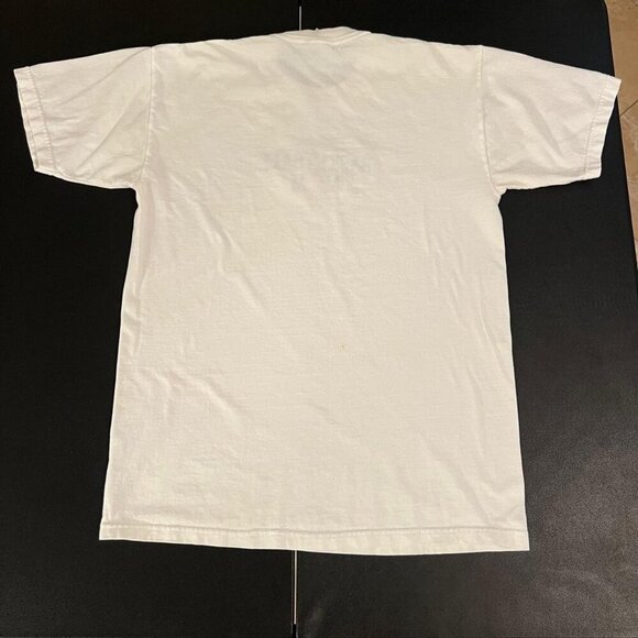 90s Vintage Jerzees Basketball Mom Tee Women’s M Cream Blue Embroidered Retro - Picture 6 of 7